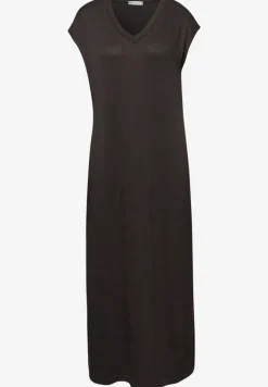 Midi-Kleid mit V-Neck im Strick-Look