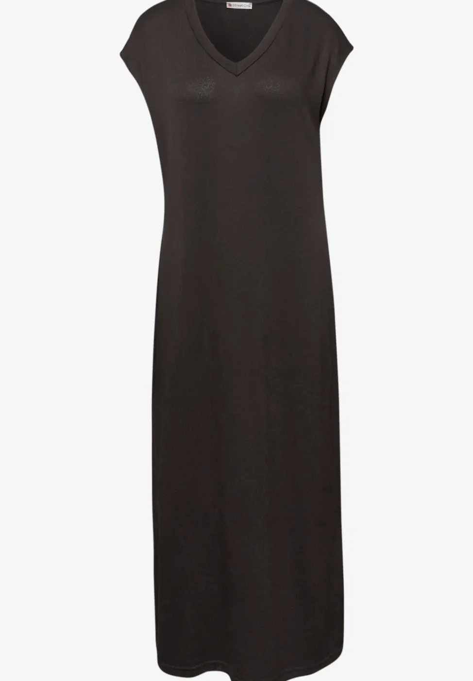 Midi-Kleid mit V-Neck im Strick-Look