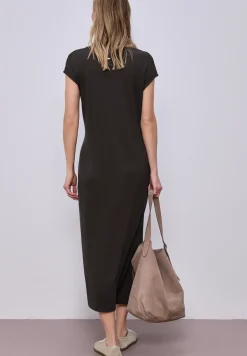 Midi-Kleid mit V-Neck im Strick-Look