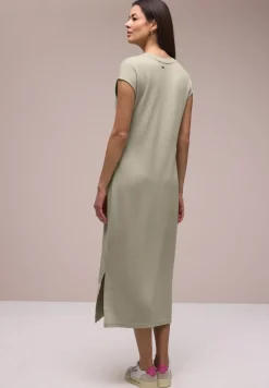 Midi-Kleid mit V-Neck im Strick-Look