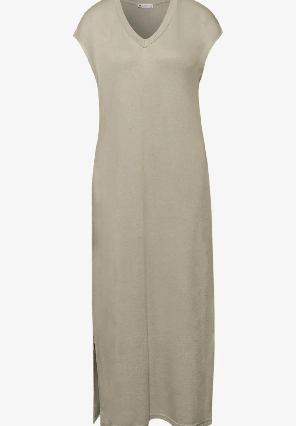 Midi-Kleid mit V-Neck im Strick-Look