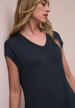 Midi-Kleid mit V-Neck im Strick-Look