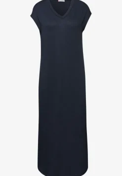 Midi-Kleid mit V-Neck im Strick-Look