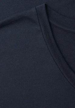 Midi-Kleid mit V-Neck im Strick-Look