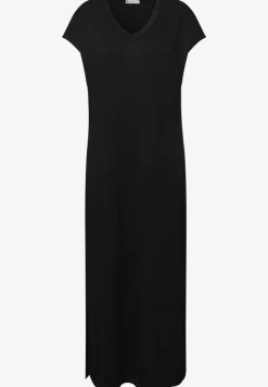Midi-Kleid mit V-Neck im Strick-Look
