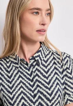Midi-Kleid mit Zick-Zack-Muster