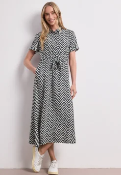 Midi-Kleid mit Zick-Zack-Muster