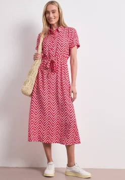 Midi-Kleid mit Zick-Zack-Muster