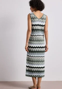Midi-Kleid mit Zick-Zack-Muster