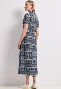 Midi-Kleid mit Zick-Zack-Muster