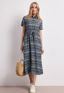 Midi-Kleid mit Zick-Zack-Muster