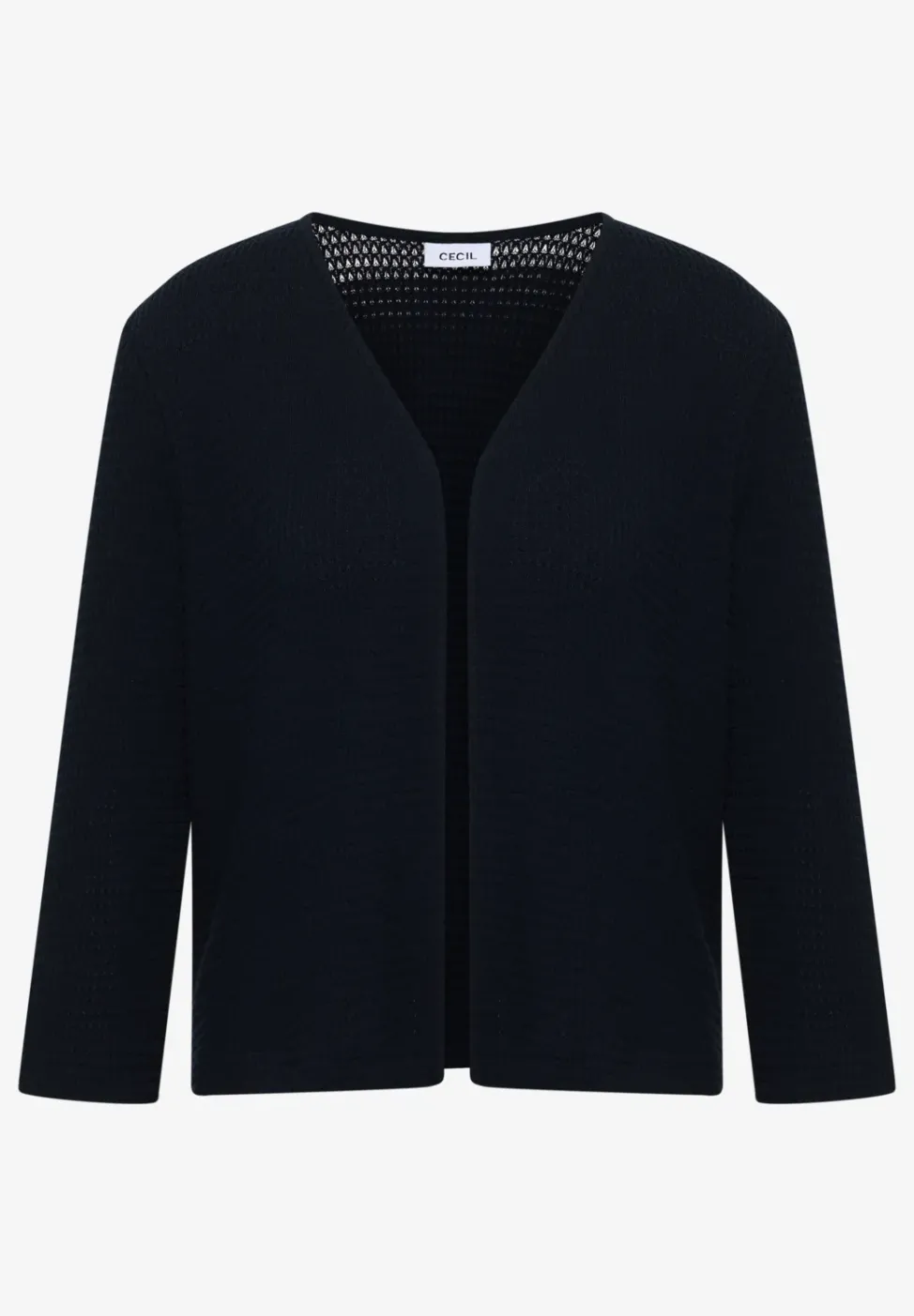 Offene 3/4-Arm Jacke im Ajour-Look