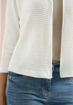 Offene 3/4-Arm Jacke im Ajour-Look