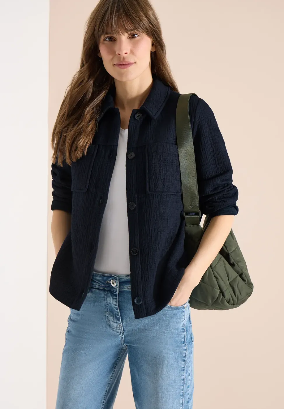 Overshirt mit Brusttaschen und Struktur