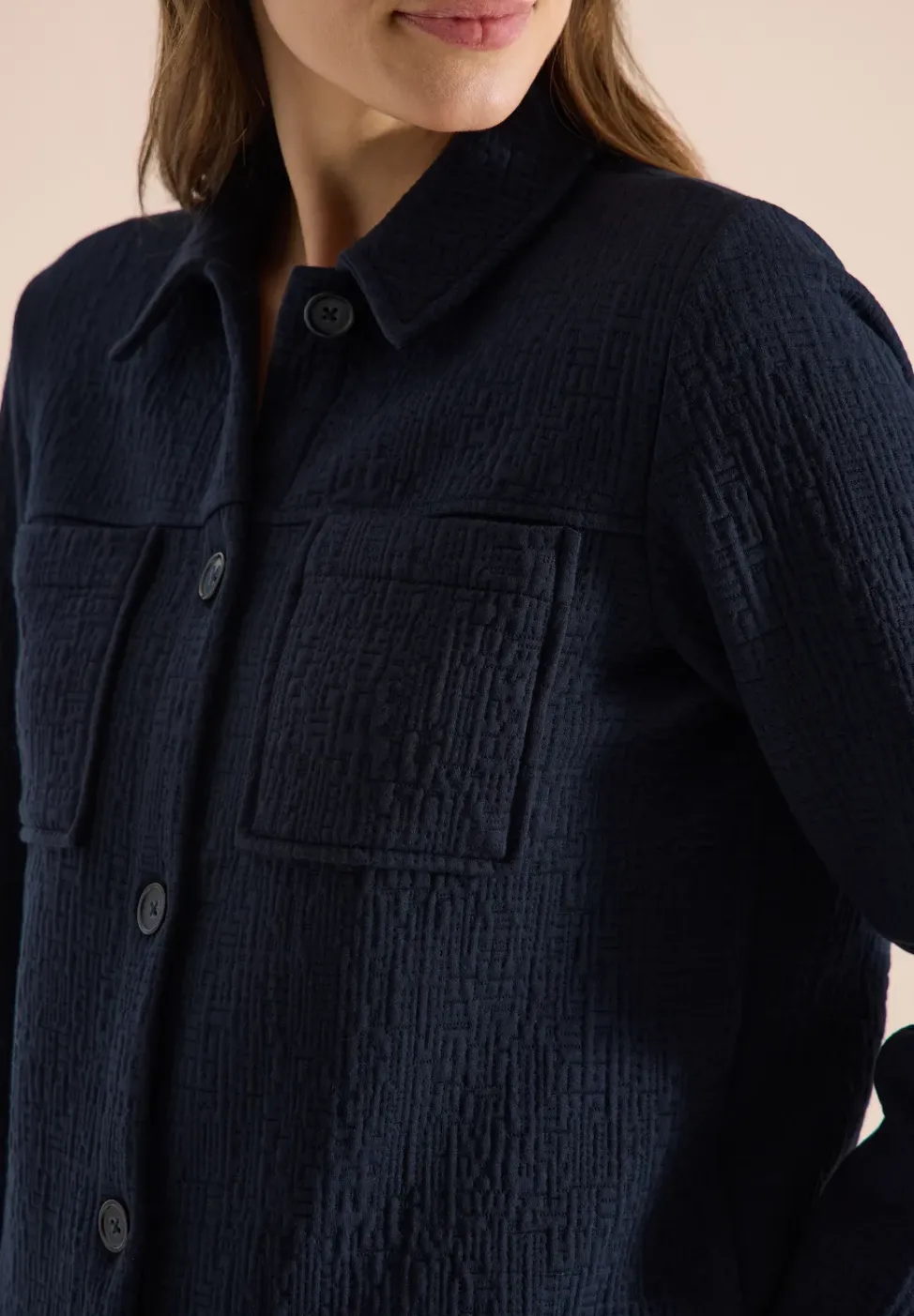 Overshirt mit Brusttaschen und Struktur