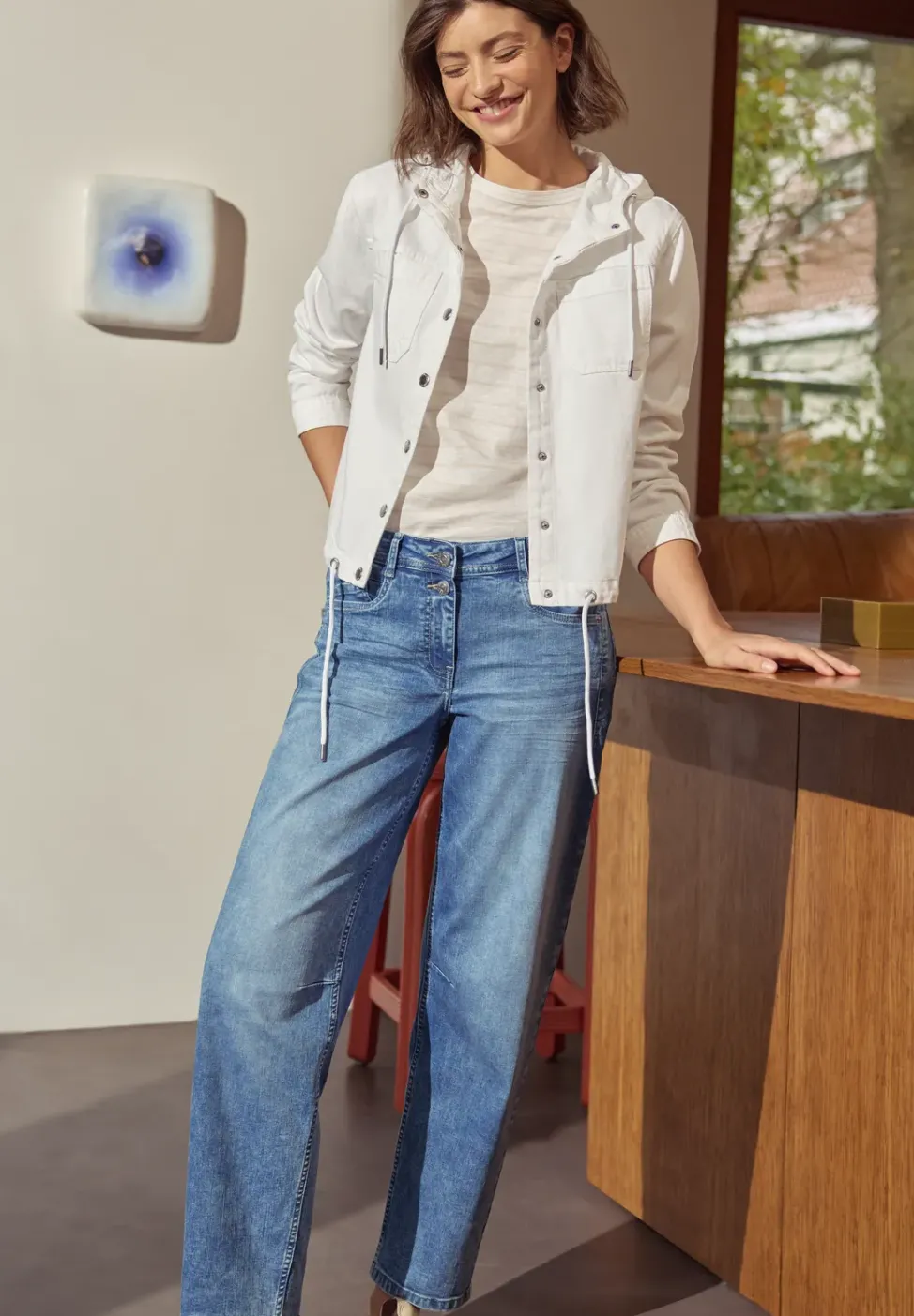 Overshirt mit Kapuze und Tunnelzug