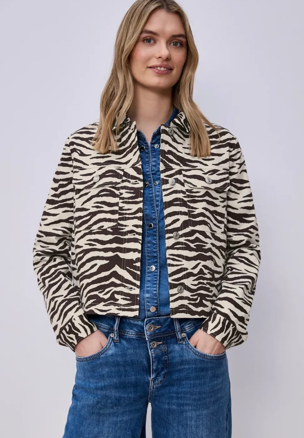Overshirt mit Zebra-Print