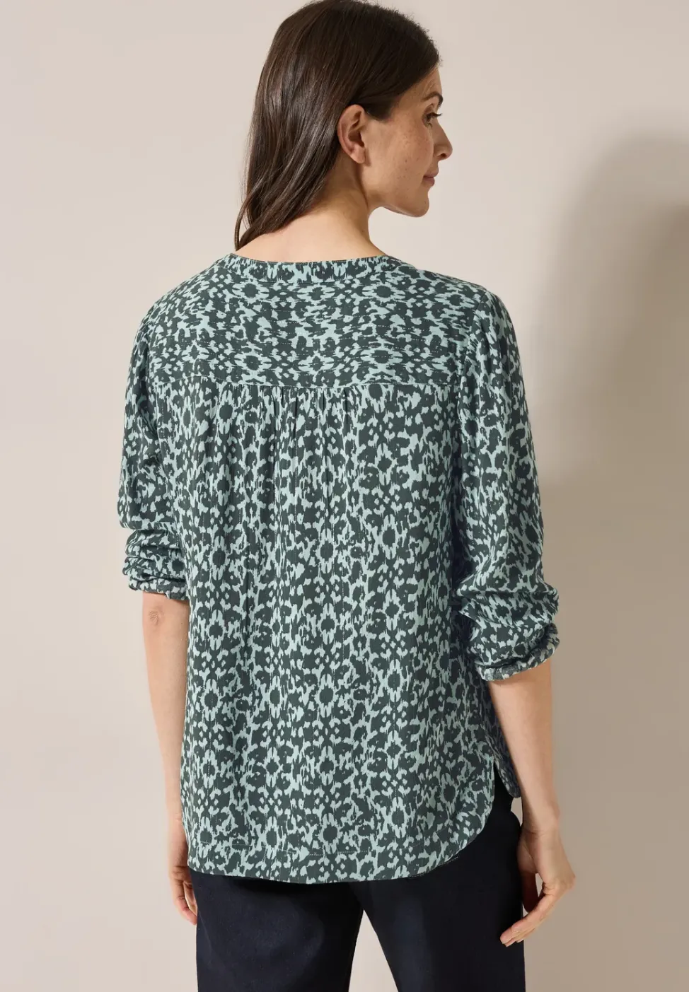 Print-Bluse mit Glitzer