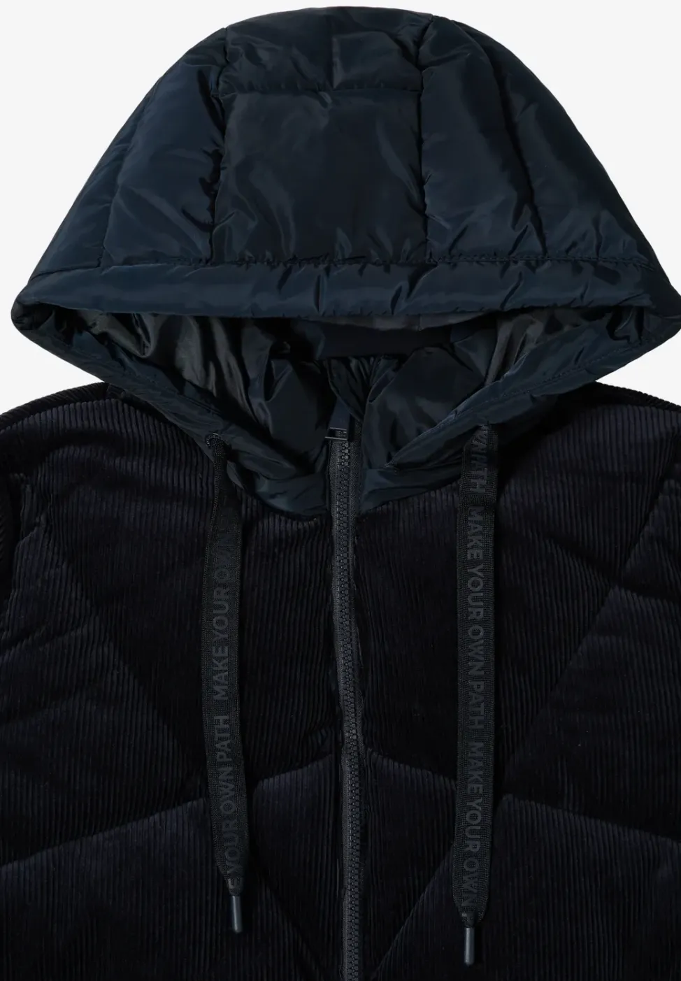 Puffer Jacke mit Cord-Mix