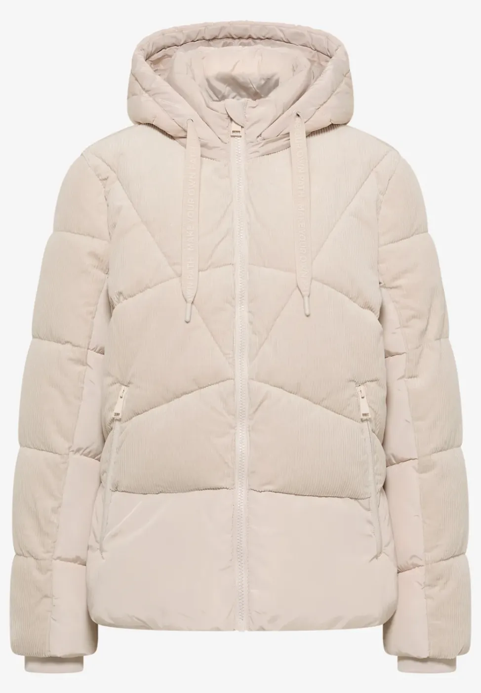 Puffer Jacke mit Cord-Mix