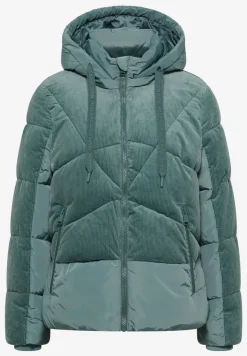 Puffer Jacke mit Cord-Mix