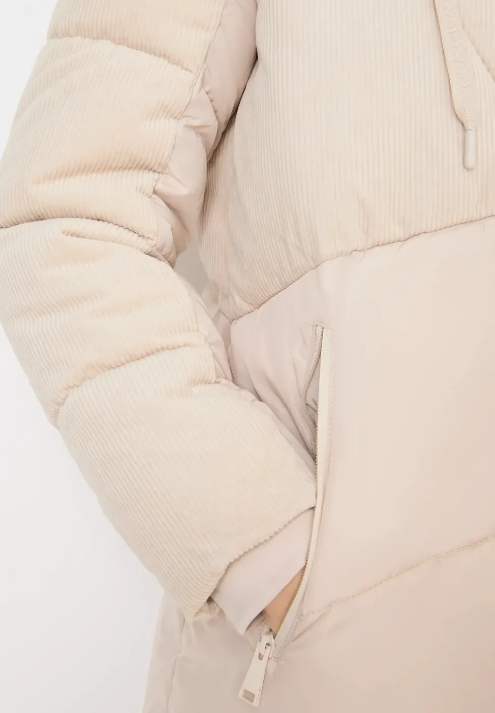 Puffer Mantel mit Cordmix