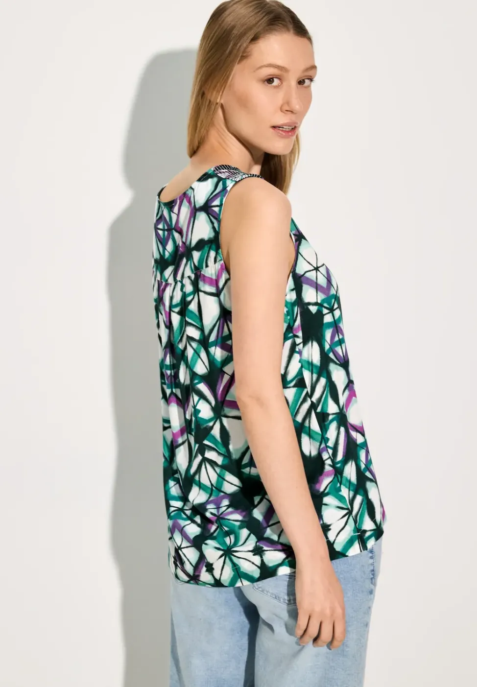Ärmellose Bluse mit Print