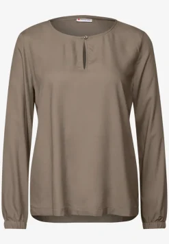 Rundhalsbluse mit Cut-Out