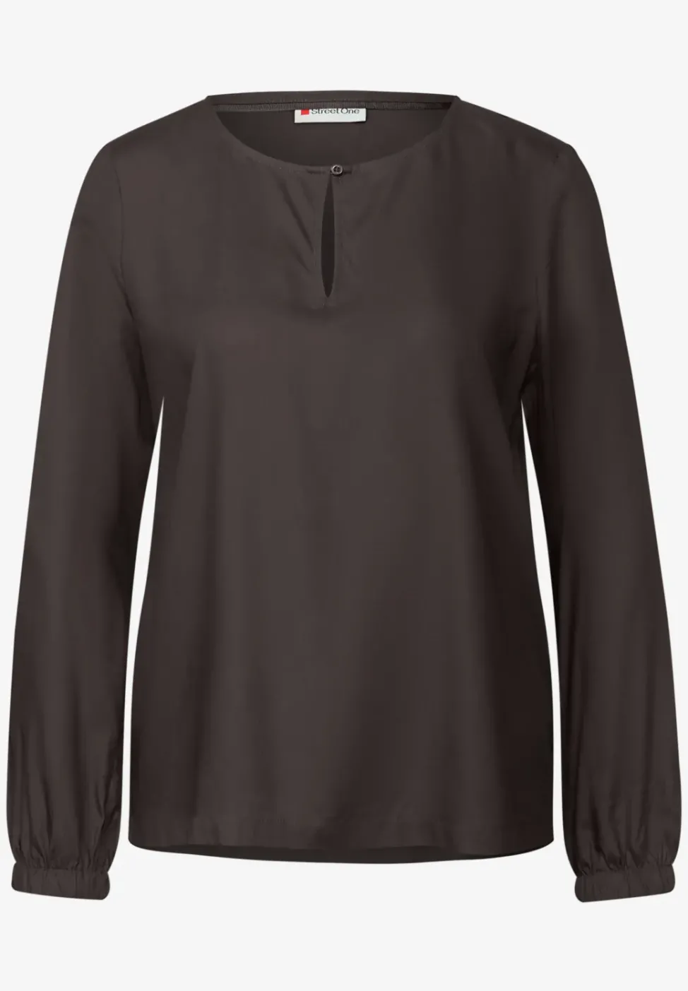 Rundhalsbluse mit Cut-Out
