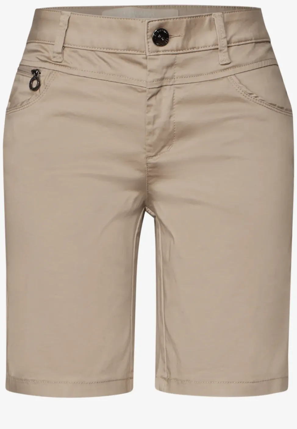 Satin Bermuda mit Zipper
