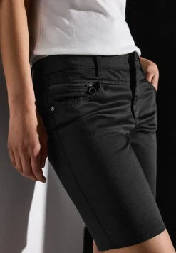 Satin Bermuda mit Zipper