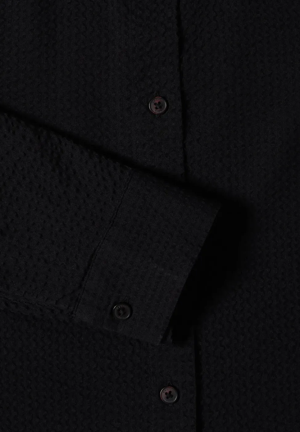 Seersucker Langarm Bluse mit Knopfleiste
