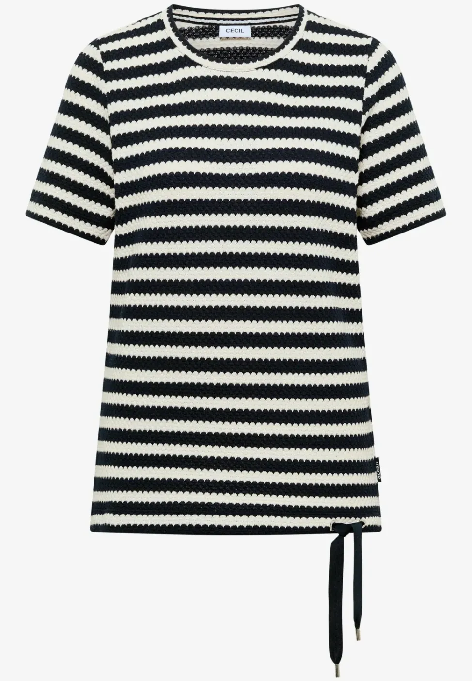 Shirt mit Rundhals im Ajour-Look