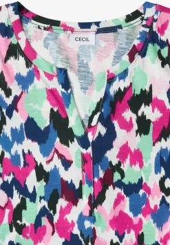 Shirt mit Split Neck im Tunika-Look