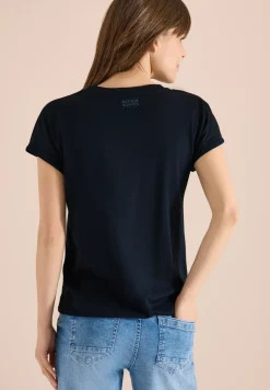 Shirt mit Split Neck im Tunika-Look