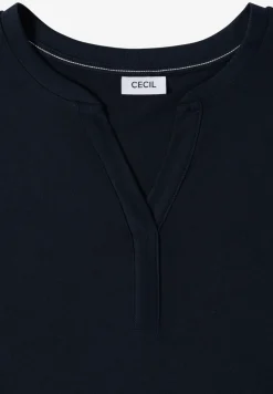 Shirt mit Split Neck im Tunika-Look