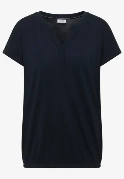 Shirt mit Split Neck im Tunika-Look