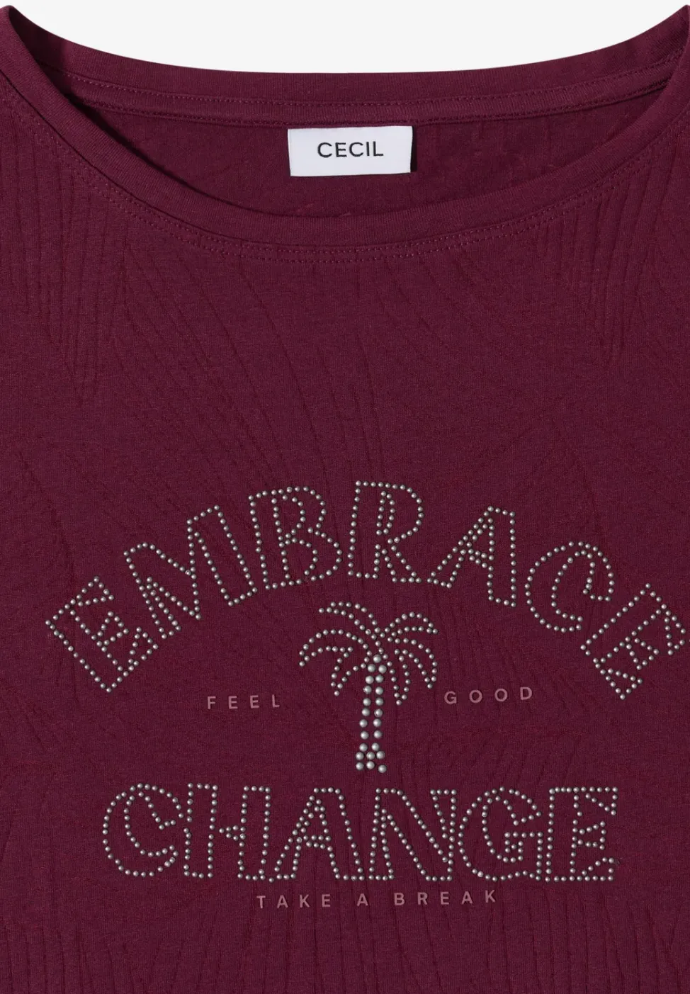 Shirt im Ausbrenner-Look mit Wording