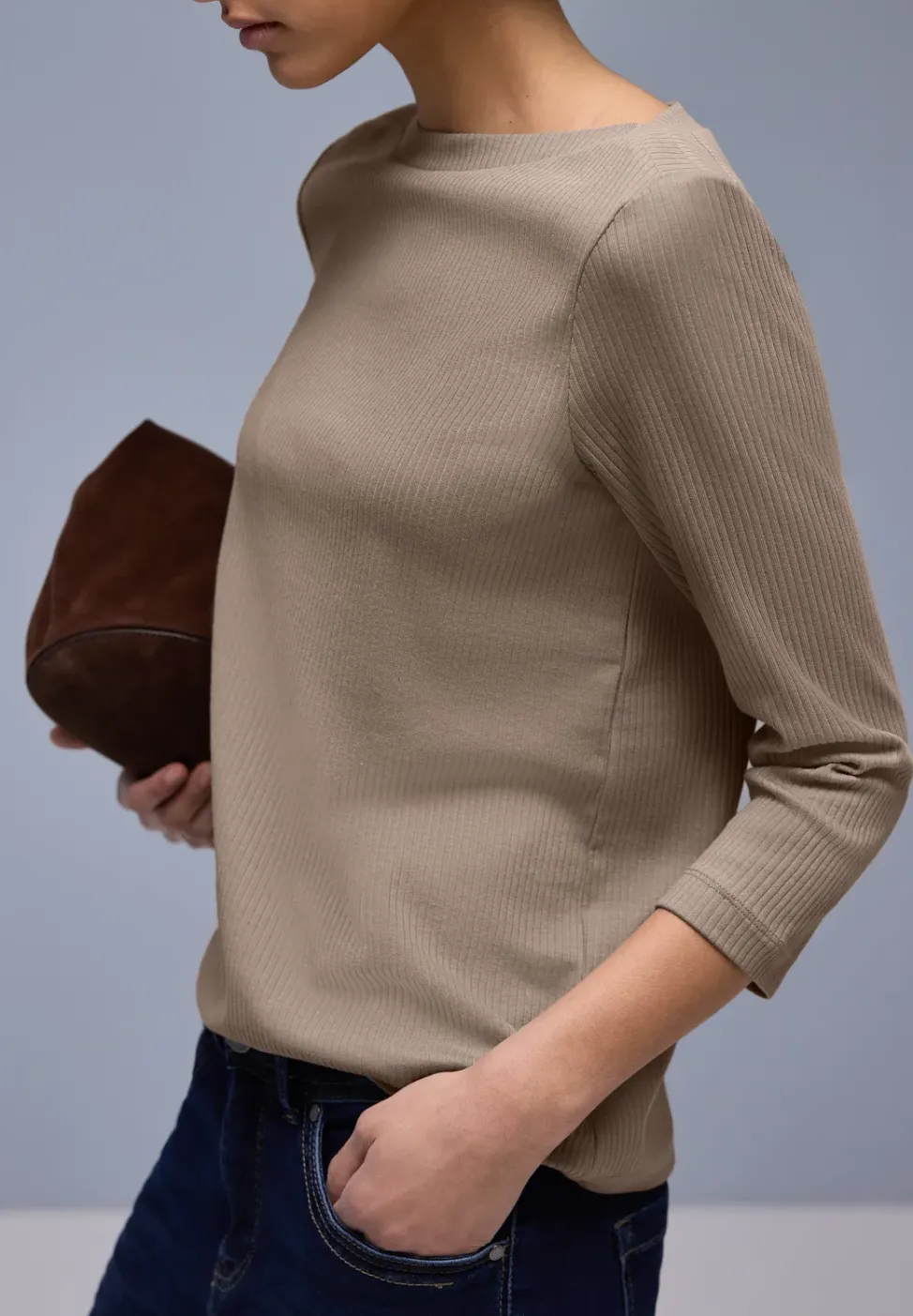 Shirt in Rippstruktur