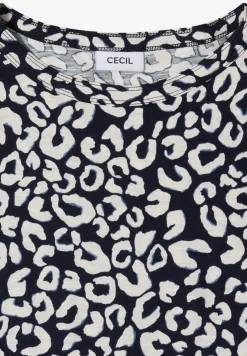 Shirt mit Boatneck und Leo-Print