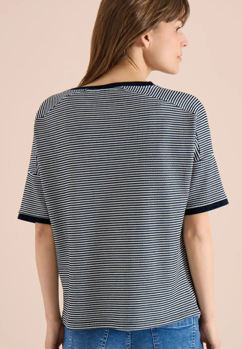 Shirt mit Boatneck und Struktur