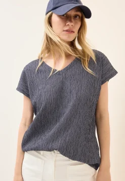 Shirt mit Crepe-Struktur