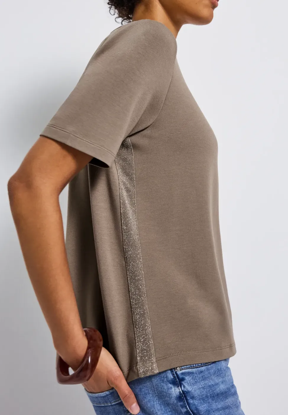 Shirt mit Glitzerstreifen