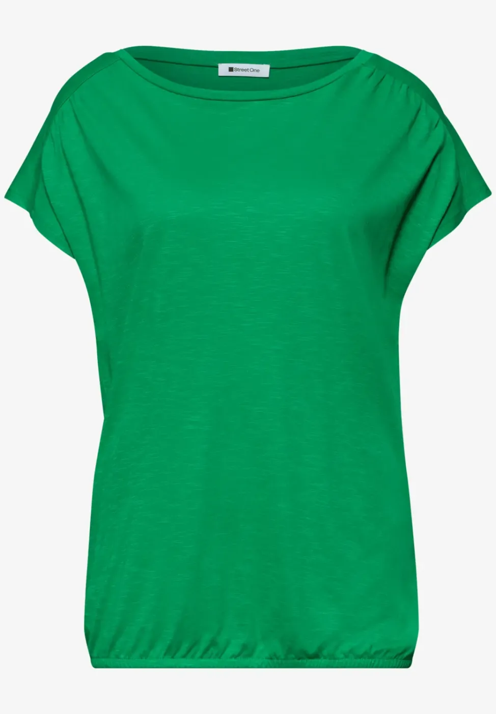Shirt mit Rundhals und Raffung