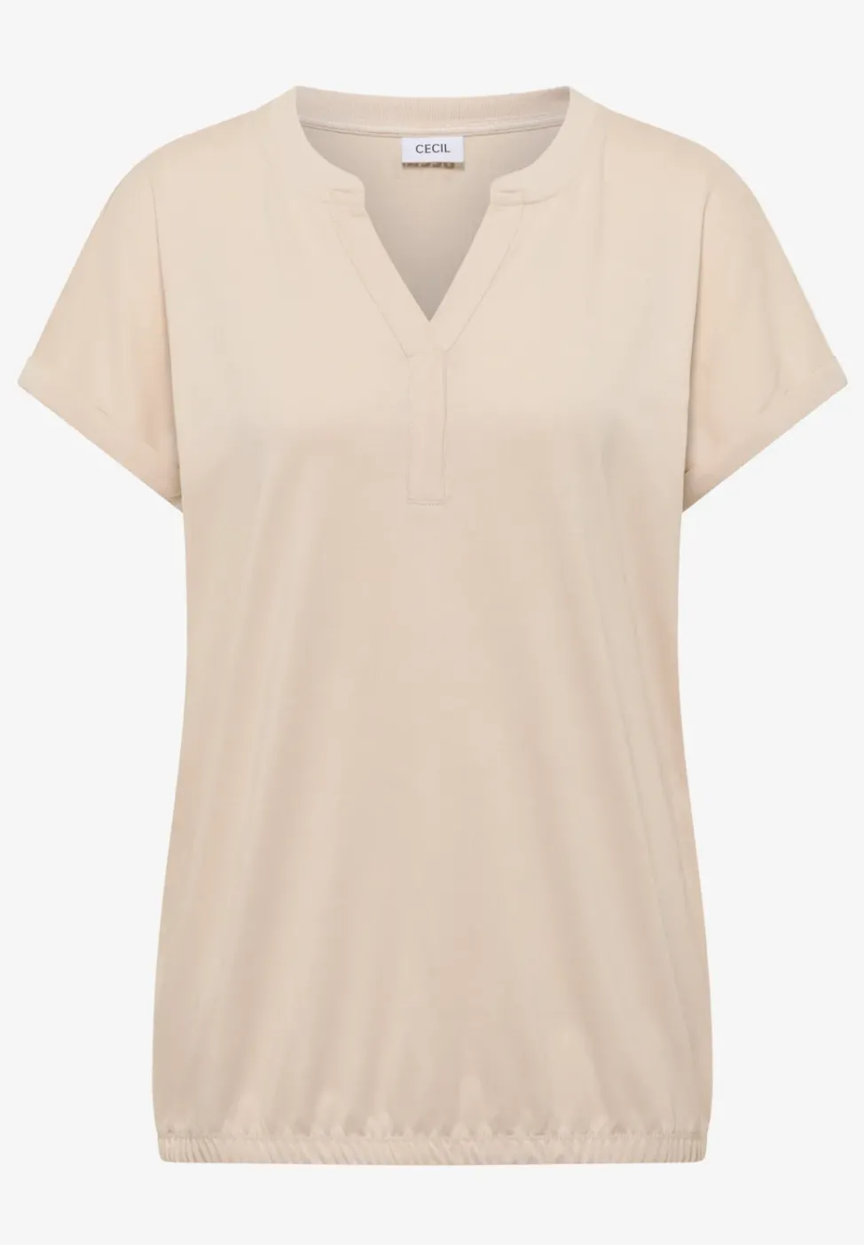 Shirt mit Split Neck im Tunika-Look