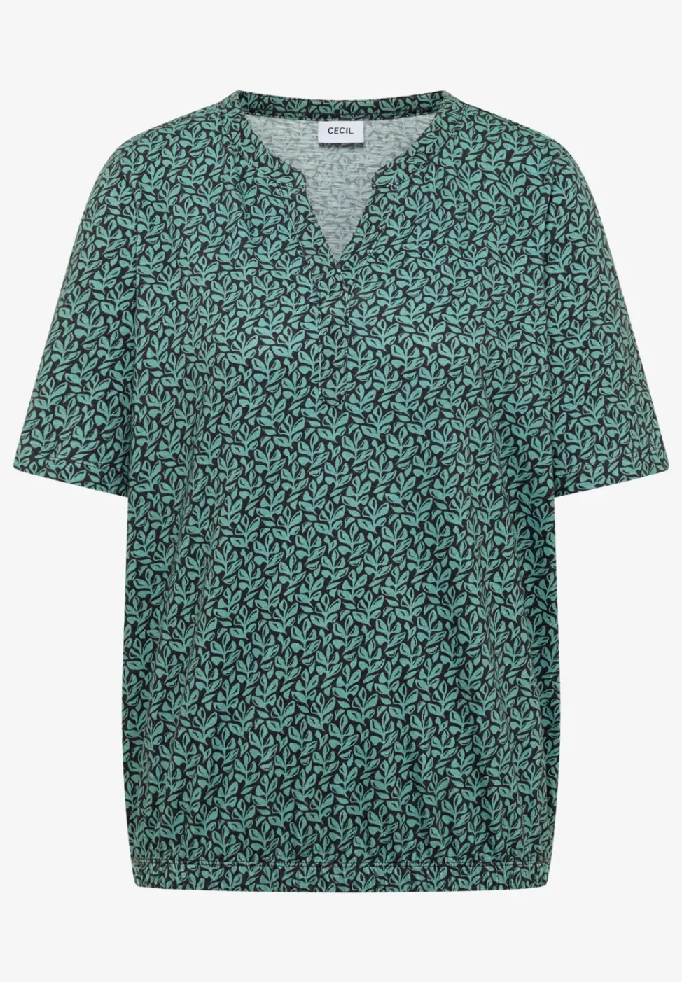 Shirt mit Split Neck und Print