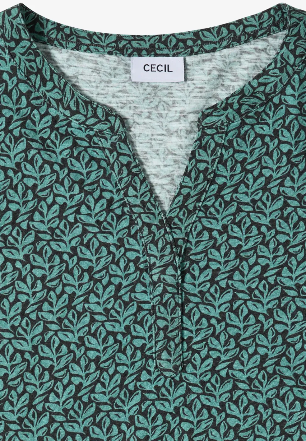 Shirt mit Split Neck und Print