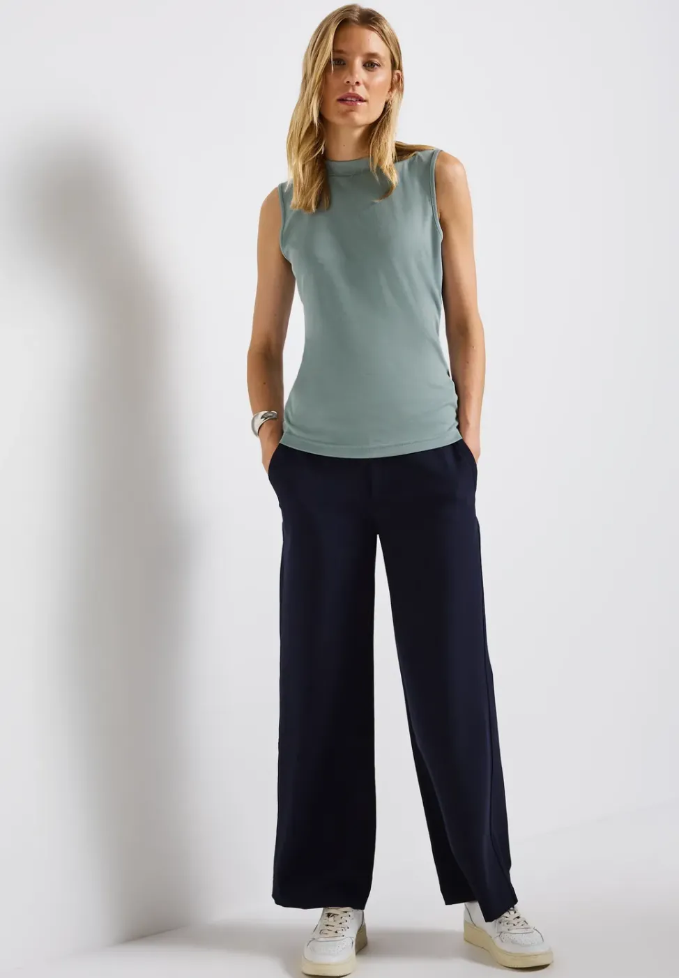 Silk-Look Rippstruktur-Top