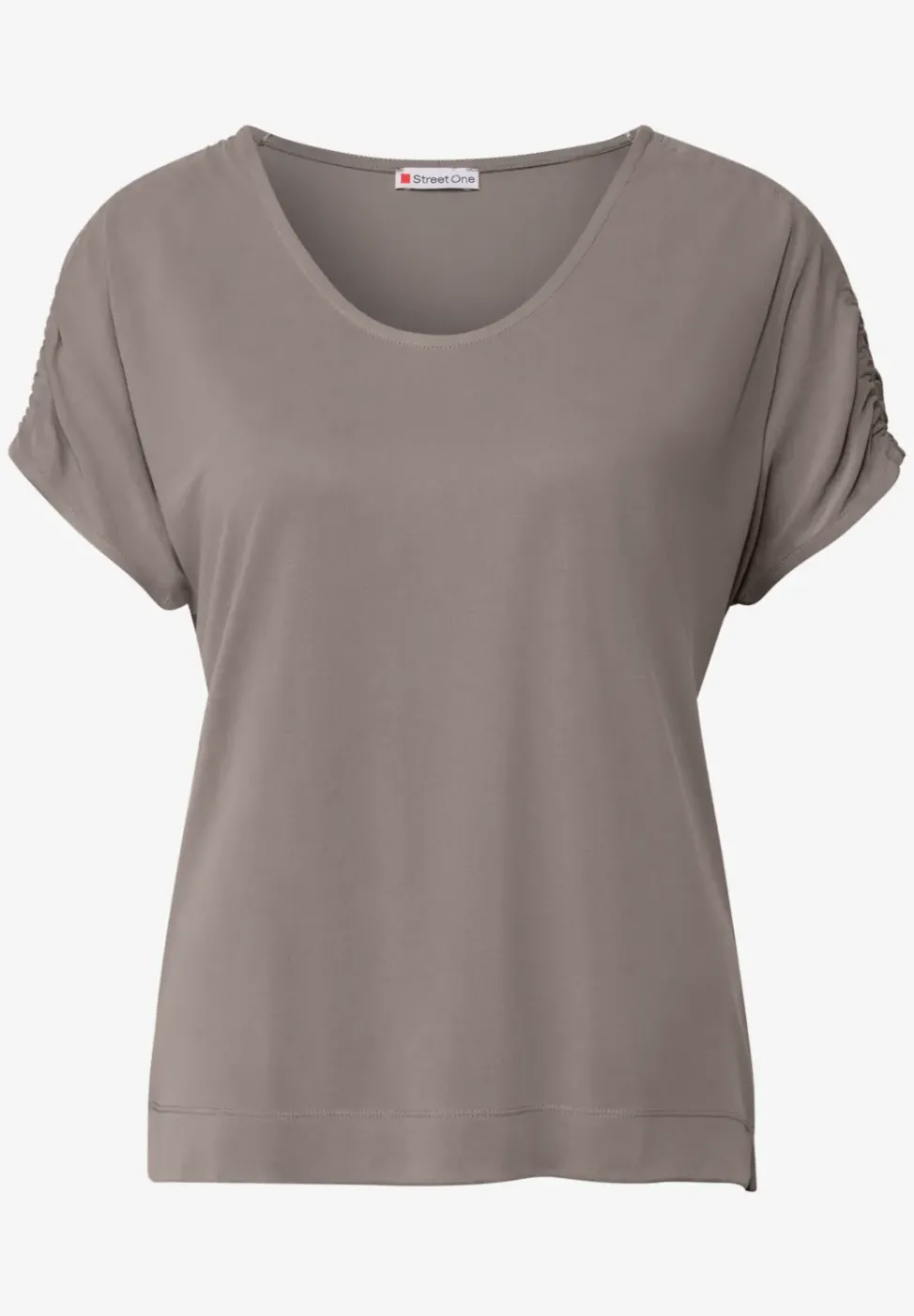 Silk-Look Shirt mit Raffung