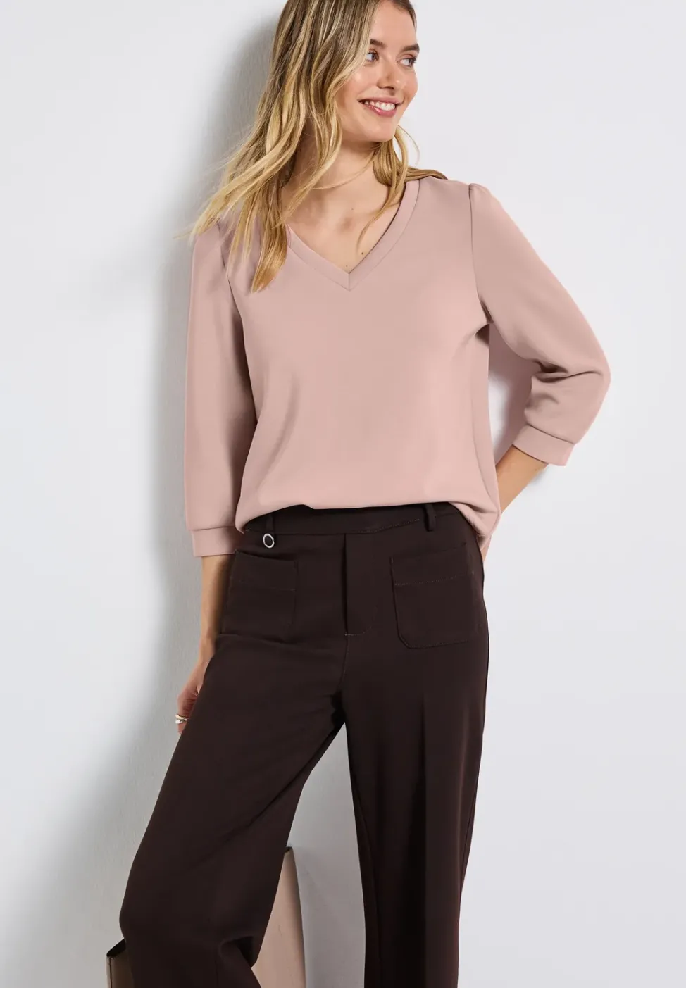 Silk-Look Shirt mit Raffung